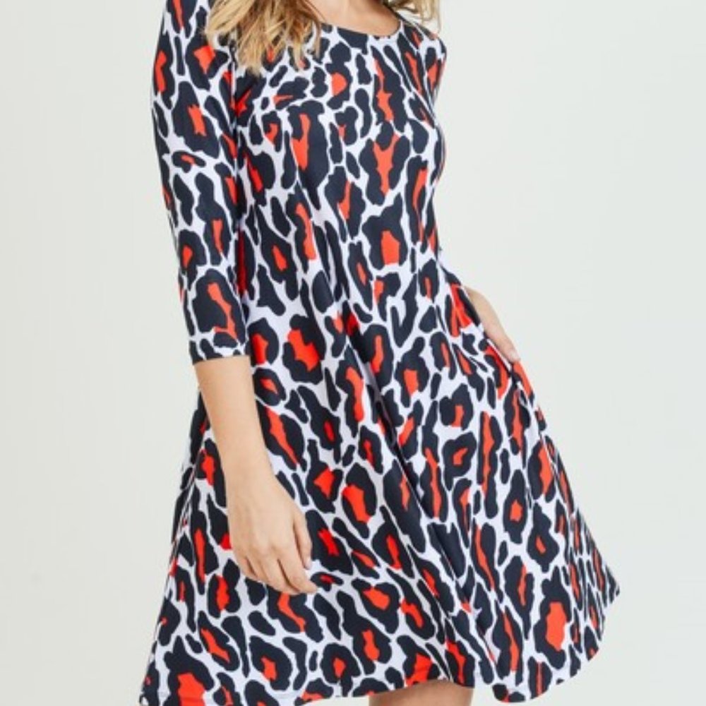 Women's Leopard Print A-Line Dress